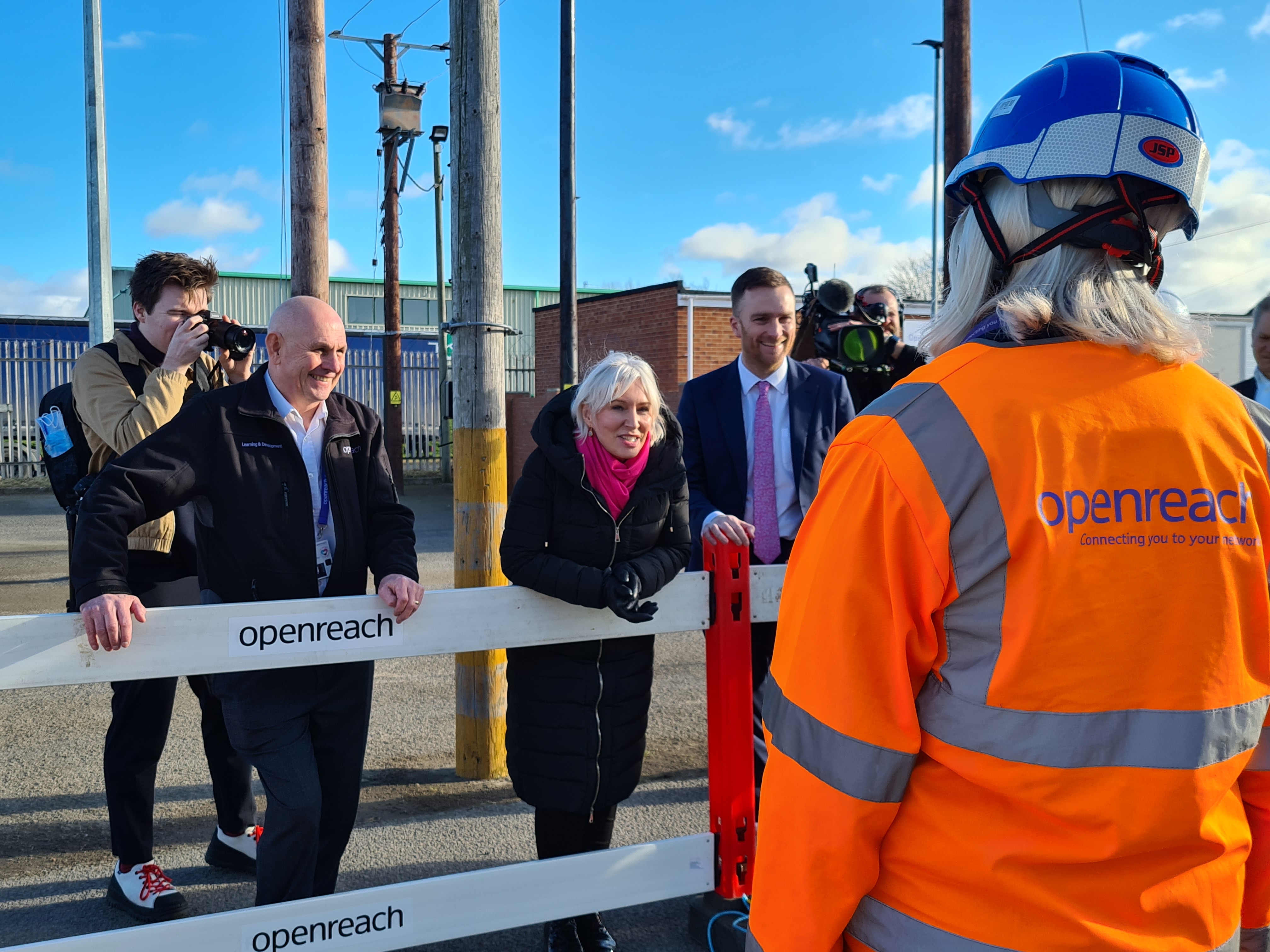 Matt Vickers & Secretary of State for DCMS, Nadine Dorries, at BT Openreach in Thornaby