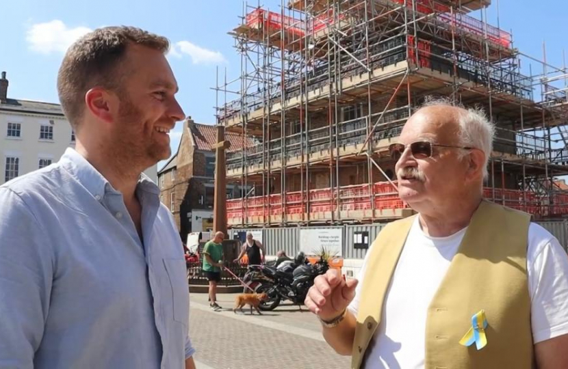 Matt Vickers MP with leader of Yarm Town Council, Peter Monck.