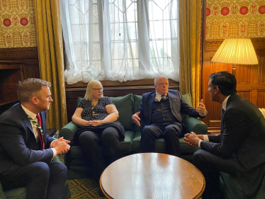 Matt and PM Rishi Sunak meeting Brian & Stella – founders of The Moses Project