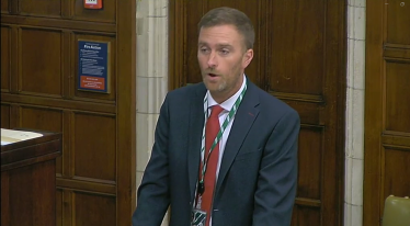 Matt standing at westminster hall debate